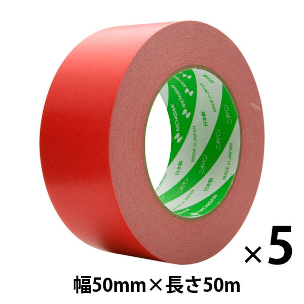 【ガムテープ】 ニュークラフトテープ No.305C 赤 幅50mm×長さ50m ニチバン 1セット（5巻入）