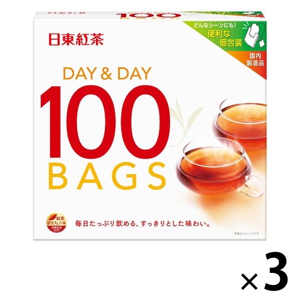 日東紅茶　DAY＆DAY（デイ＆デイ）　紅茶ティーバッグ　1セット（300バッグ：100バッグ入×3箱）