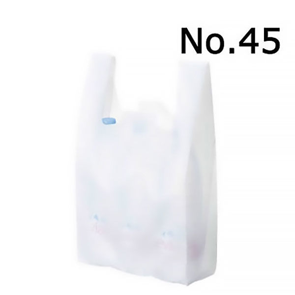 国産レジ袋　乳白　45号　1袋（100枚入）　福助工業  オリジナル