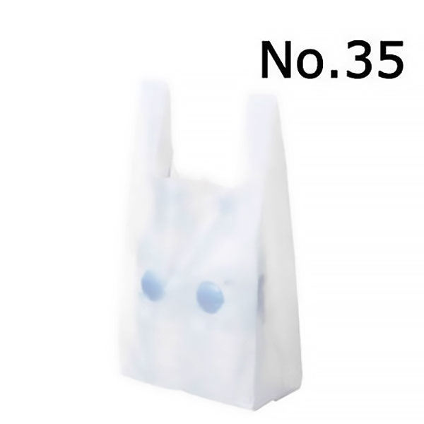 国産レジ袋　乳白　35号　1セット（3000枚：1000枚入×3箱）　福助工業  オリジナル