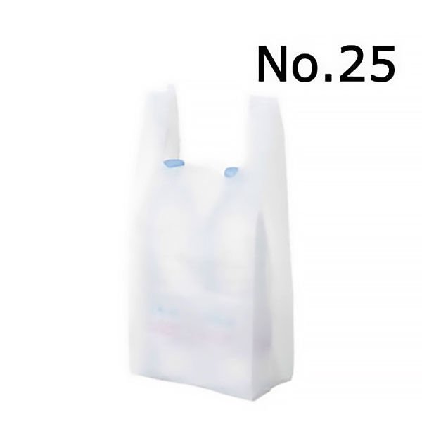 国産レジ袋　乳白　25号　1セット（3000枚：1000枚入×3箱）　福助工業  オリジナル