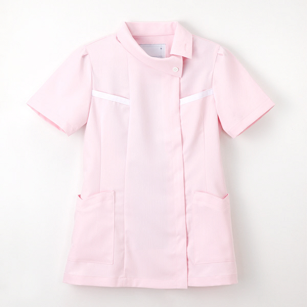 ナガイレーベン チュニック（ロールカラー） 医療白衣 半袖 ピンク LL FE-4522（取寄品）