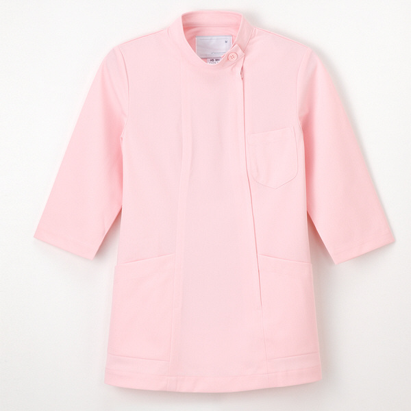 ナガイレーベン 看護上衣7分袖 ナースジャケット 医療白衣 女性用 ピンク S HS-951（取寄品）