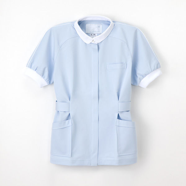 ナガイレーベン 女子チュニック ナースジャケット 医療白衣 半袖 ブルー EL CA-1752（取寄品）
