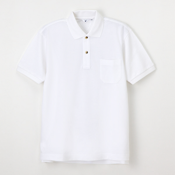 ナガイレーベン 男女兼用ポロシャツ 介護ユニフォーム ホワイト S PL-2402（取寄品）