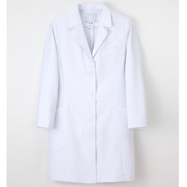 ナガイレーベン 女子ドクターコート 医療白衣 長袖 ホワイト シングル M DK-3340（取寄品）