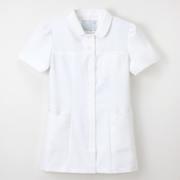ナガイレーベン 女子上衣 ナースジャケット 医療白衣 半袖 ホワイト L CF-4802（取寄品）