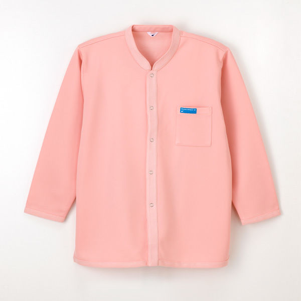 ナガイレーベン 院内ウェア上衣（前開き型） EJ-7011 ピンク S 検査衣　患者衣 1枚（取寄品）