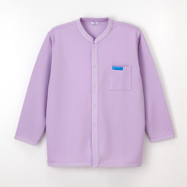 ナガイレーベン 院内ウェア上衣（前開き型） EJ-7011 パープル S 検査衣　患者衣 1枚（取寄品）