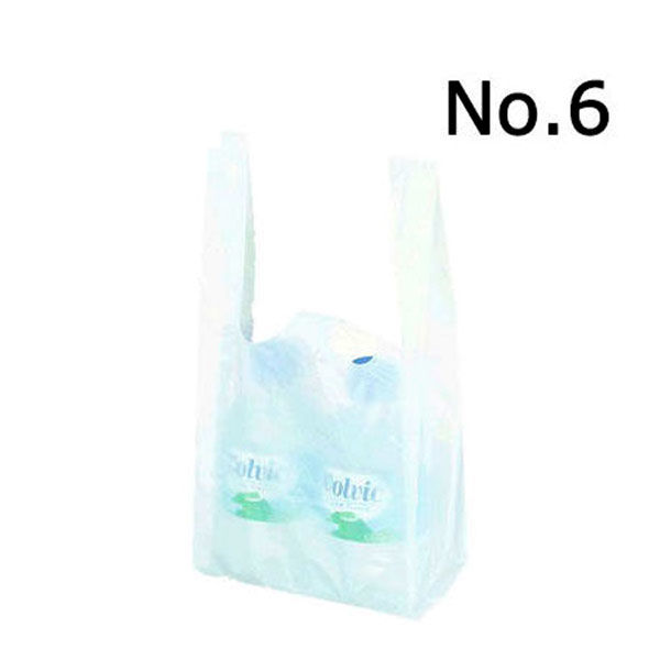 国産レジ袋　乳白　6号　1セット（6000枚：3000枚入×2箱）　福助工業  オリジナル