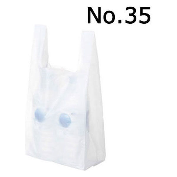 国産レジ袋　乳白　35号　1セット（6000枚：1000枚入×6箱）　福助工業  オリジナル