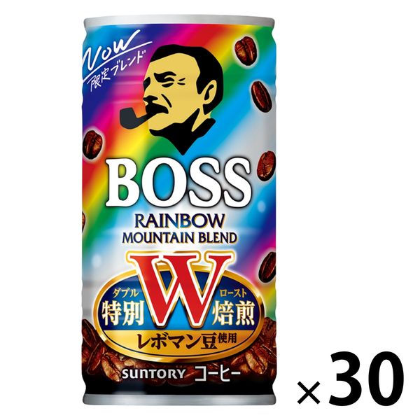 【缶コーヒー】サントリー BOSS（ボス）レインボーマウンテンブレンド 185g 1箱（30缶入）