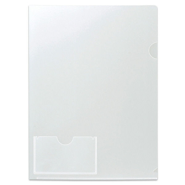 プラス カード（名刺）ポケット付きクリアーホルダー A4 1箱（500枚：10枚入×50袋） ファイル 88146