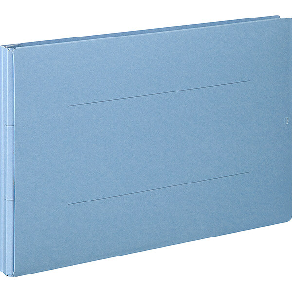 アスクル　背幅伸縮ファイル（紙製）　A4ヨコ　ブルー　10冊  オリジナル