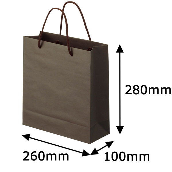ナチュラルカラー手提袋　丸紐　こげ茶　S　1セット（25枚：5枚入×5袋）　スーパーバッグ  オリジナル