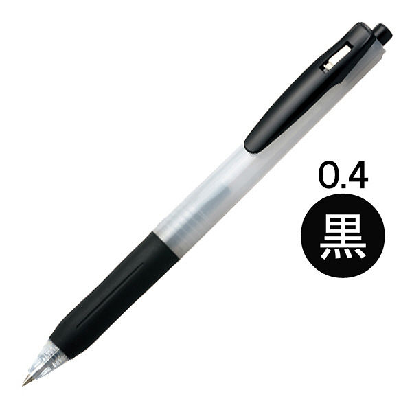 アスクル ノック式ゲルインクボールペン 0.4mm 黒 10本 AJJS15-BK  オリジナル