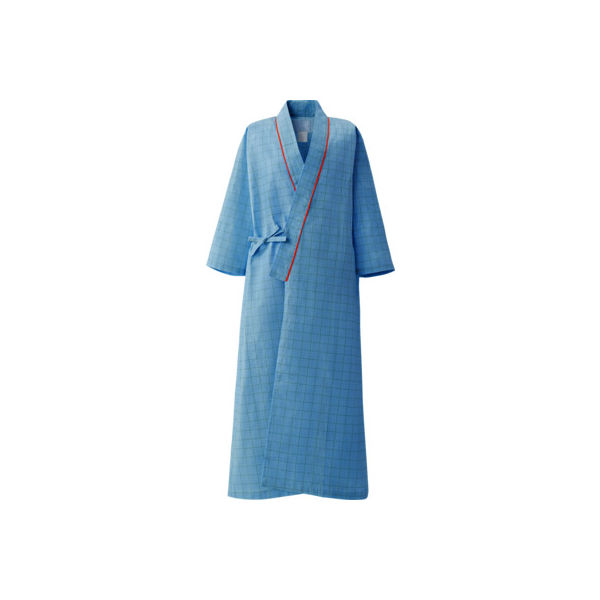 住商モンブラン 患者衣 浴衣式 （男女兼用 8分袖） ブルー 3L 59-441