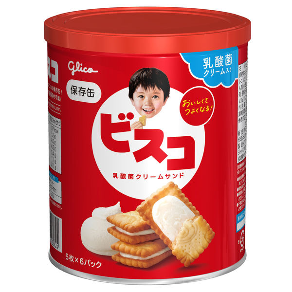 【非常食】 江崎グリコ ビスコ ビスコ保存缶 6570272 5年6か月 1缶