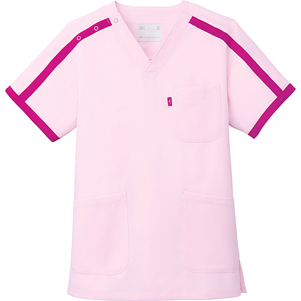 ミズノ ユナイト スクラブ（男女兼用） ピンク 3L MZ0090 医療白衣 1枚（取寄品）