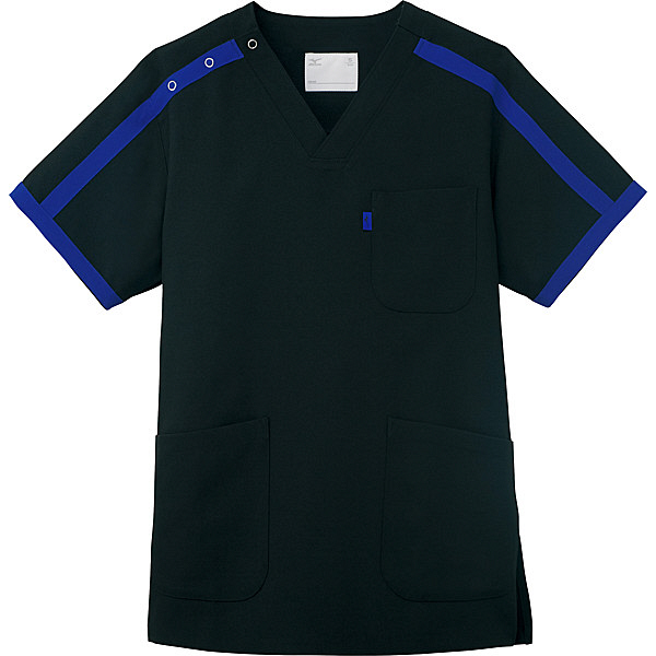 ミズノ ユナイト スクラブ（男女兼用） ブラックブルー S MZ0090 医療白衣 1枚（取寄品）