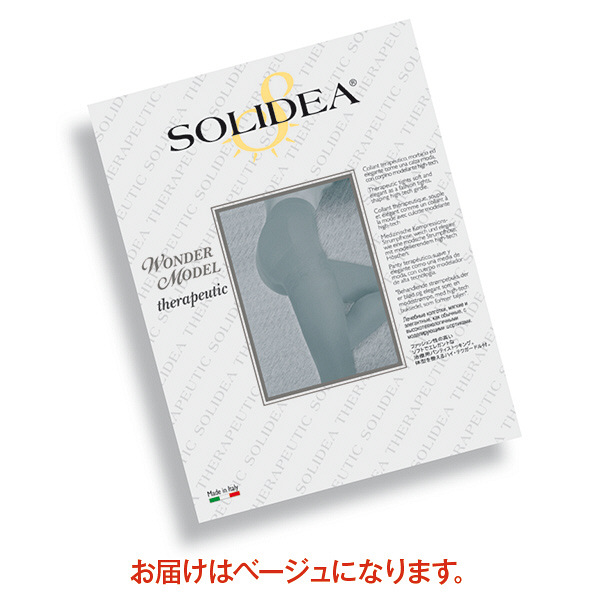 トップ SOLIDEAストッキングWonderModel（オープントウタイプ） 圧迫圧24～28hpa（18～21mmHg） ベージュ ML 1枚（取寄品）