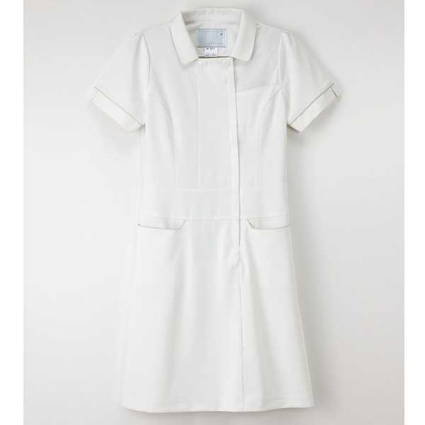 ナガイレーベン ワンピース ナースワンピース 医療白衣 半袖 オフホワイト S LH-6217（取寄品）