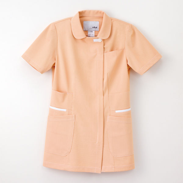 ナガイレーベン 女子上衣 ナースジャケット 医療白衣 半袖 オレンジ M LX-4012（取寄品）