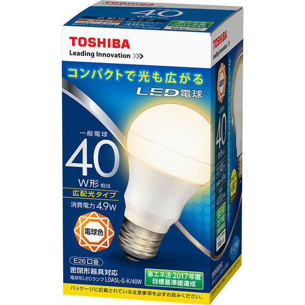 東芝ライテック　LED電球（一般電球形広配光タイプ）　LDA5L-G-K/40W