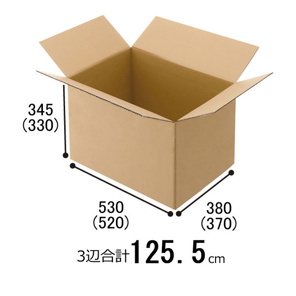 【140サイズ】「現場のチカラ」 無地ダンボール Cライナー No.C 外寸：幅530×奥行380×高さ345mm 1梱包（20枚入）  オリジナル