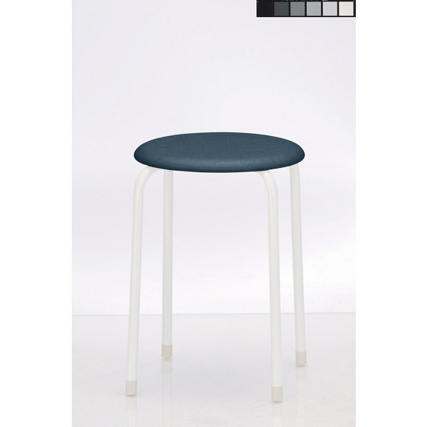 TOKIO 丸椅子（抗菌張地） ブルー 1脚 座面直径320×高さ446mm スタッキングチェア ビニールレザー張り パイプ椅子