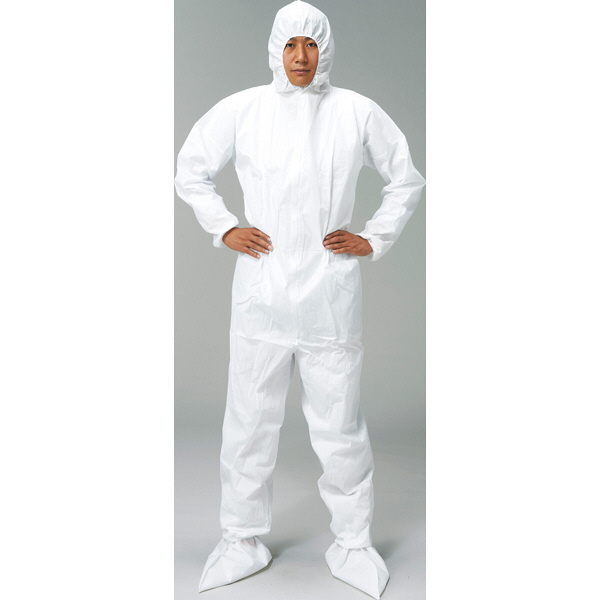 【防護服】 日本製紙クレシア KleenGuard クリーンガードCX ツナギ服Lサイズ 68210 白 1着