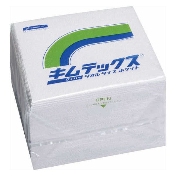 【不織布ウエス】 日本製紙クレシア キムテックス タオルタイプ ホワイト 60712 1ケース（600枚：50枚入×12束）