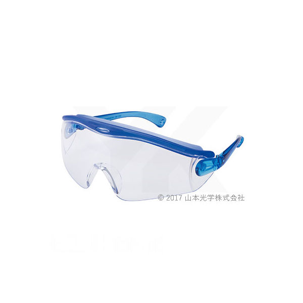【保護メガネ】 山本光学 保護眼鏡一眼型 SN730PET-AF CRSBLU 1セット（5個：1個入×5）