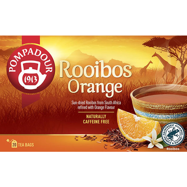 【ノンカフェイン】 ポンパドール ルイボスティースウィートオレンジ 1箱（20バッグ入） 日本緑茶センター