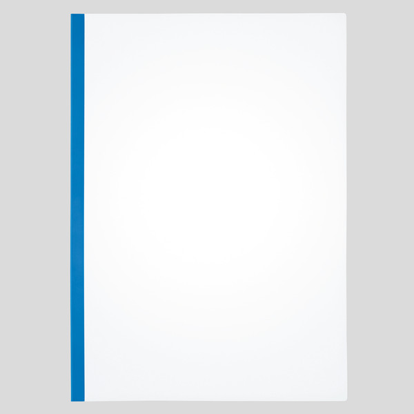 アスクル　レール式クリアーホルダースリム（20枚綴じ）　青　A4タテ　1袋（100冊）  オリジナル