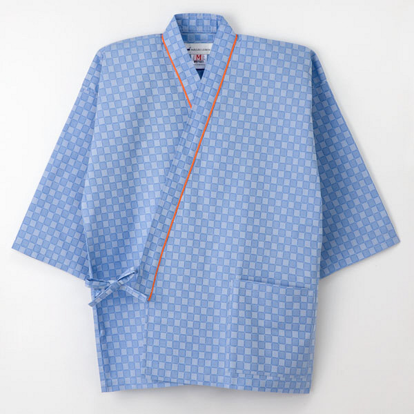 ナガイレーベン 患者衣じんべい型 男女兼用 ブルー S RG-1451（取寄品）
