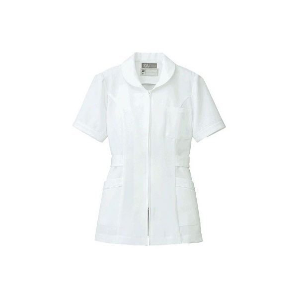 AITOZ（アイトス） ナースジャケット（パイピング） 女性用 半袖 ホワイト 4L 861338-001（直送品）