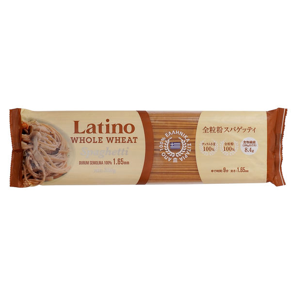 全粒粉 スパゲッティ ラティーノ 350g 1袋 パスタ 1.65mm 麺 デュラム小麦100% ギリシャ産 富永貿易
