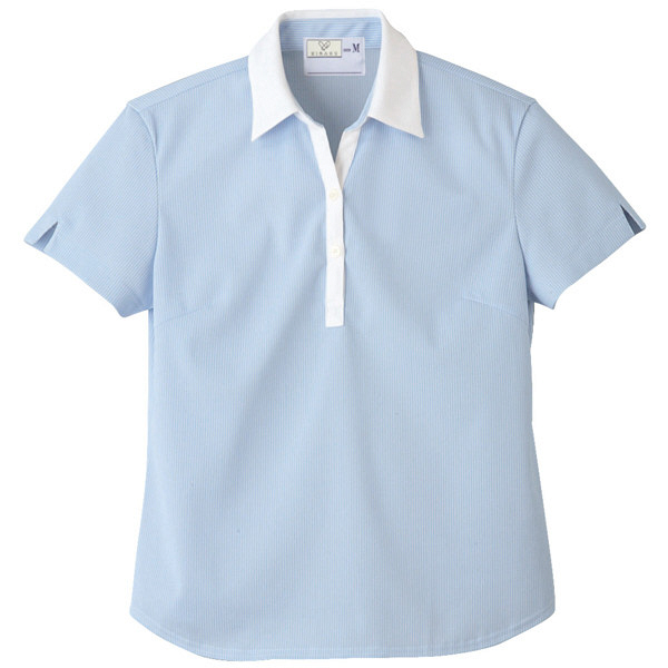 トンボ　キラク　レディス　ニットシャツ　　サックス　　S　CR122-70　1枚　　（取寄品）