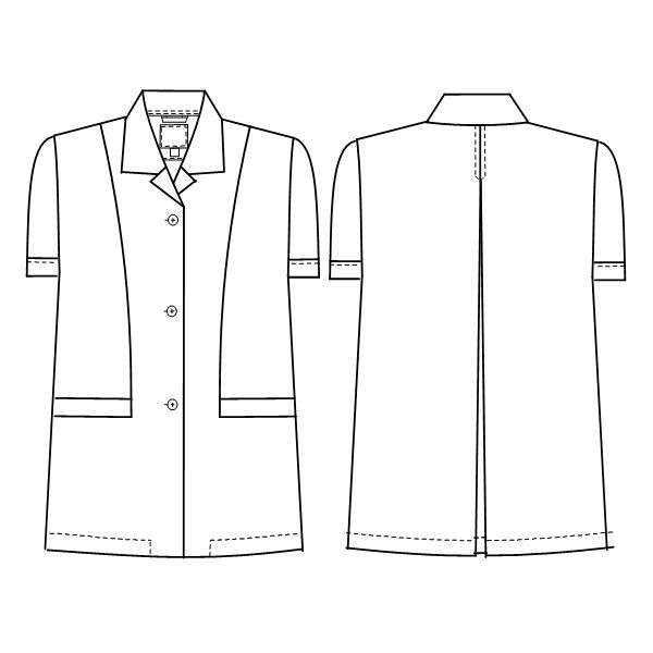 ナガイレーベン 女子食品衣半袖 ホワイト M NP-432（取寄品）