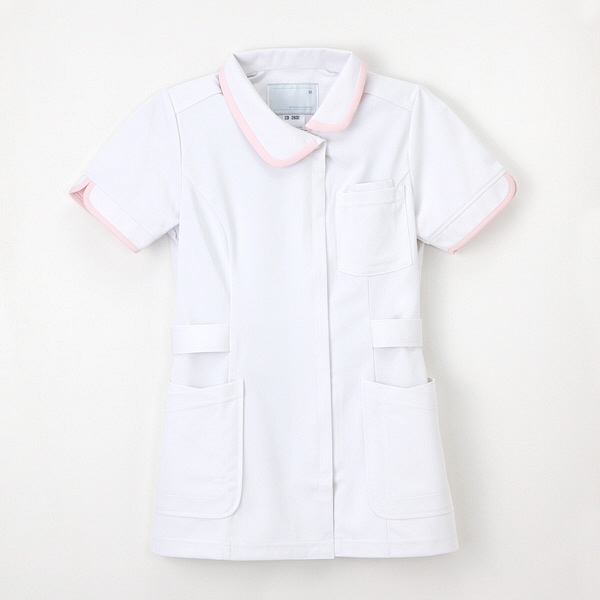 ナガイレーベン 女子上衣 ナースジャケット 医療白衣 半袖 Tピンク S CD-2832（取寄品）