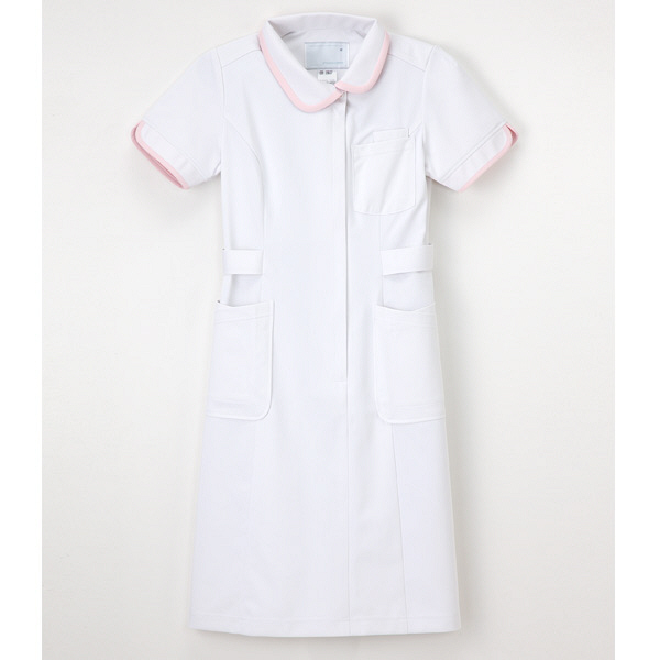 ナガイレーベン ワンピース ナースワンピース 医療白衣 半袖 Tピンク L CD-2837（取寄品）