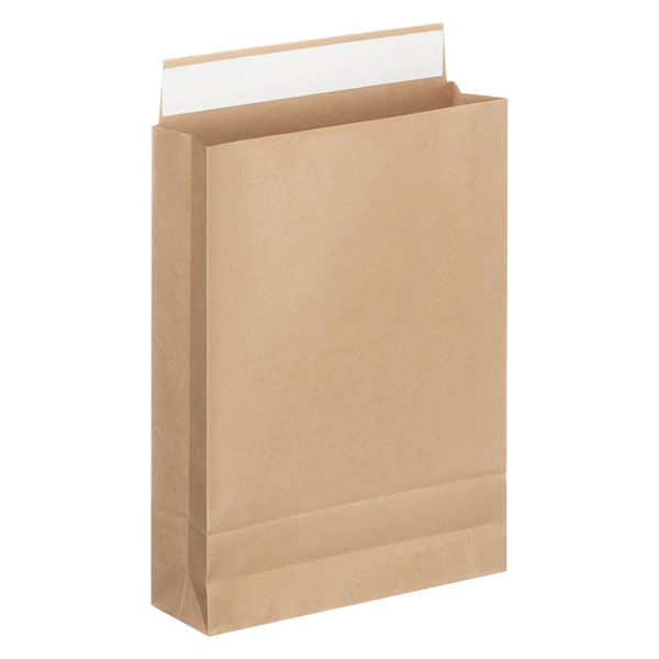 「現場のチカラ」 スーパーバッグ 宅配袋（紙製） 茶 中サイズ 封かんシール付 1セット（200枚：100枚×2）  オリジナル