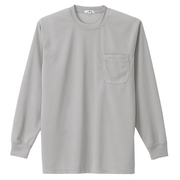 AITOZ（アイトス） ユニセックス 大きいサイズ 長袖Tシャツ（ポケット付） グレー 3L AZ-10575 1着（直送品）