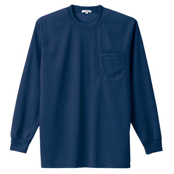 AITOZ（アイトス） ユニセックス 長袖Tシャツ（ポケット付） ネイビー S AZ-10575 1着（直送品）