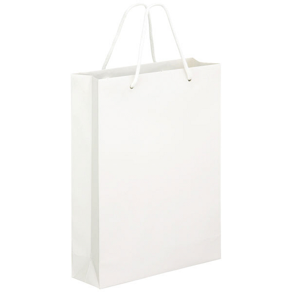 スーパーバッグ　ミラーフィルム手提紙袋ホワイト（M）　1袋（30枚入）