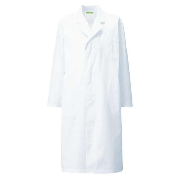KAZEN メンズ診察衣S型長袖（ドクターコート） 医療白衣 ホワイト シングル 6L 110-30（直送品）