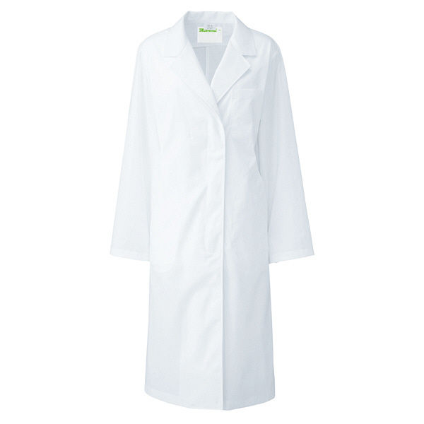 KAZEN レディス診察衣S型長袖（ドクターコート） 医療白衣 ホワイト シングル S 120-30（直送品）