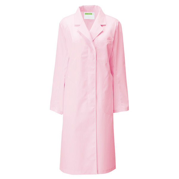KAZEN レディス診察衣S型長袖（ドクターコート） 医療白衣 ピンク シングル 3L 120-73（直送品）