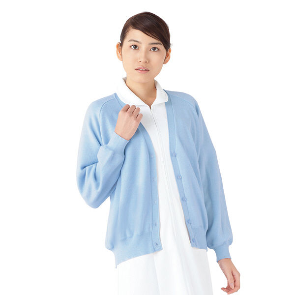 KAZEN カーディガン 女性用 長袖 サックスブルー（水色） M 189-99（直送品）